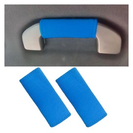 LAINLOY 2PCS Car Inside Door Handle Protector, Colorful Soft Fluff Car Pull Handle Cover, Anti-Scratch Grab Handle Wrap, Car Interior Decoration Accessories for Women Men (Blue)
