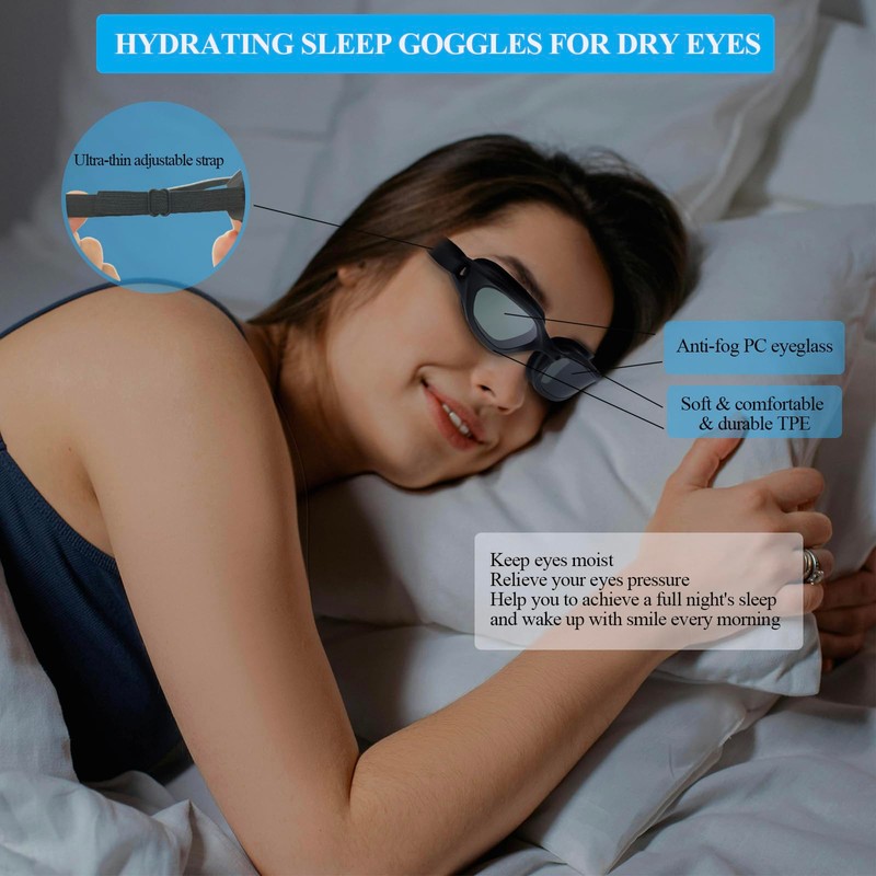 Moisture Chamber Glasses for Dry Eyes Relief,3D Hydrating Sleep Goggles