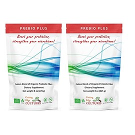 Cutting Edge Cultures Prebio Plus Prebiotic Fiber Powder Best Custom Blend of Organic Prebiotic Fibers Dietary Supplement 8 oz (2 x Prebio Plus = 16oz)