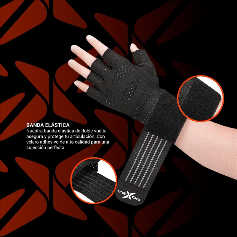 VEXON Men's Gym Gloves, Women's Gym Gloves, Gym, Weights, Mesh