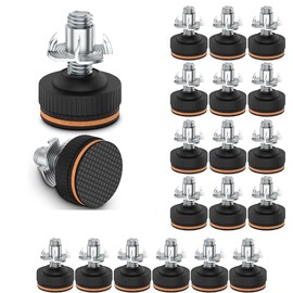 20 Pcs Adjustable Furniture Levelers with Floor Protectors, 3/8" Heavy Duty Leveling Feet with Rubber Pads,Leg Levelers for Sofa Cabinets Tables Chairs, Furniture Levelers for Tables, Sofa, Cabinets