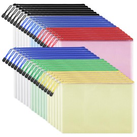 EOOUT 36pcs Mesh Zipper Pouch for Organizing, A4 Letter Size Zipper Storage Bags, Multicolor Plastic File Pouch Multipurpose for Classroom Organization Travel Storage Board Game Storage