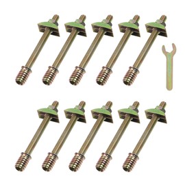 Semetall 10 Sets Bed Frame Hardware Connector Kit,M8x100 mm Countertop Connector Bolts,Table Top Fasteners,Bed Assembly Fasteners Bolts Nuts Threads Half Moon Spacers