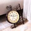 Antique Wrought Iron Wall Clock, Round Wall Hanging Double Sided