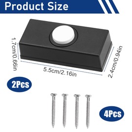 2Pcs Wired Doorbell Button Universal Black Wired Doorbell Button Doorbell Button Doorbell Chime with 4pcs Screws Wall Mounted Suitable for Home Garage Warehouse