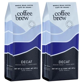2 Pack (340 g) Coffee Brew - Decaf, Café Descafeinado, 100% Arábica Premium (en Grano)