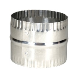 Deflecto 4” Duct Connector, Aluminum with Bead and Crimp, Silver, 3” long (DAC4C)
