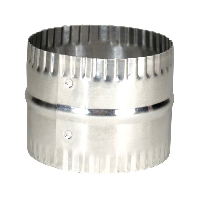 Deflecto 4” Duct Connector, Aluminum with Bead and Crimp, Silver,