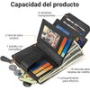 Cartera para Mujer Pequeña，Carteras de Cuero Plegable y Compacta