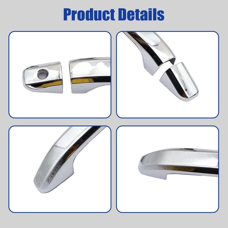 GXARTS Chrome Triple Plated 4 Door Handle Cover Compatible with