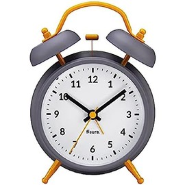 FISURA - Analogwecker ohne Ticken. Wecker mit Led-Nachtlicht. Zifferblatt 9 Zentimeter.11,7x5,5x16. Metall und ABS (Grau)