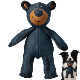 2025 New Dog Toys Indestructible, Interactive Indestructible Bear Dog Toy for Large Dogs, Unbreakable Pet Toy for Aggressive Chewers to Keep Them Entertained, Black