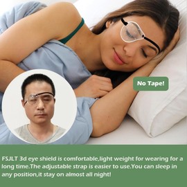 FSJLT 2 Pack Clear Eye Shield after Cataract Surgery,Hard Cataract Eye Patch Plastic Cover For Sleeping,Breathable Eye Protection Guard with Extended Elastic Strap for Surgery