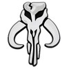 SW Mandalorian Skull Plastic Auto Emblem - [Silver][3'' x 2