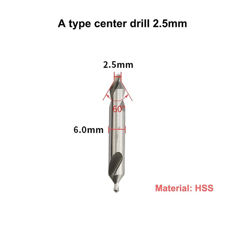 Centre Drill Set, 6 Pieces, 60 Degree Triton Stainless Steel