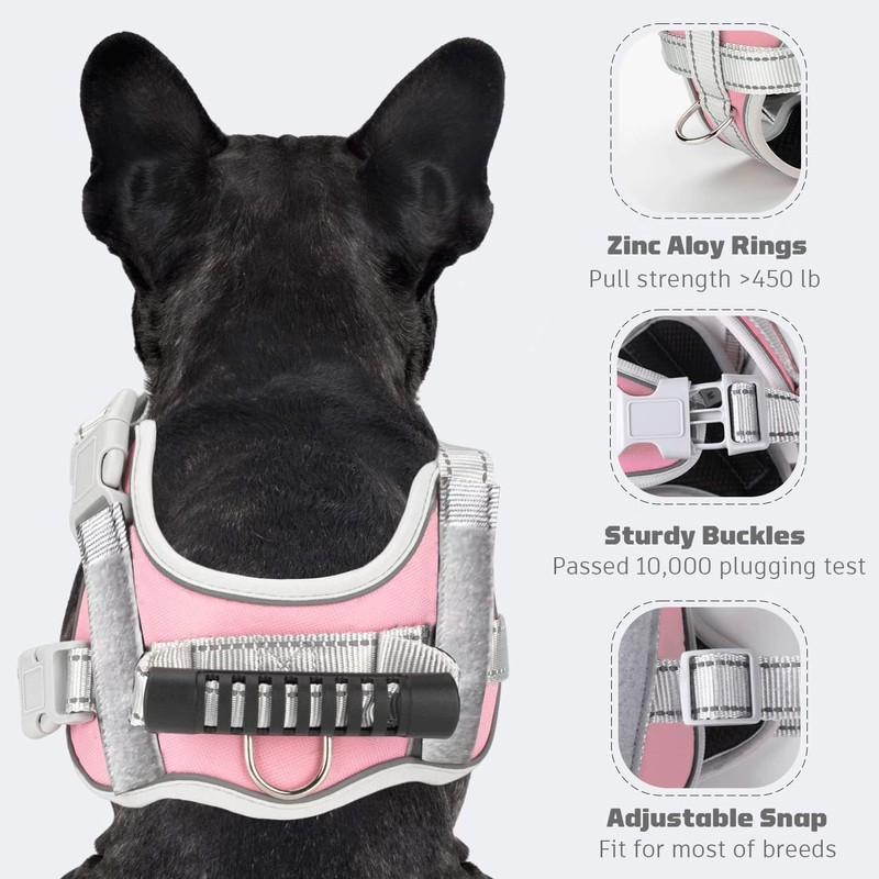 Dog Harness Reflective Heavy Duty Adjustable Pet Vest Harnesses for