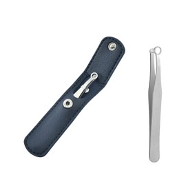 Lopsity Nose Hair and Ear Hair Trimming Tweezers Stainless Steel Manual Round Head Eyebrow Grooming Scissors Nose Hair Clipper Remover Round Tip Nose Hair Remover Tool (Black)