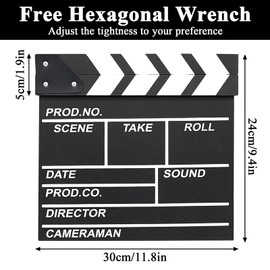 Clapperboard Clapper Board for Film Black and White Film Clapper Board Directors Clapperboard Movie Clapper Board Suitable for Movie Shooting Room Decoration(1 Piece)