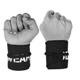 WOD Wear Muñequeras para levantamiento de potencia, entrenamiento de fuerza, culturismo, entrenamiento cruzado, levantamiento de pesas olímpico, soporte de yoga, talla única (2 unidades, negro)