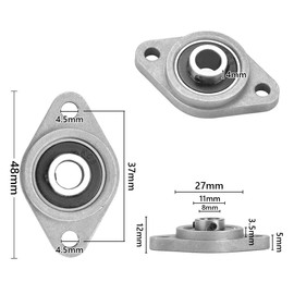 XAVSWRDE 6 Pieces KFL08 Pillow Block Bearings 8 mm Flange Bearings Self-Aligning Pillow Block Rhombic Flange Bearings Horizontal Zinc Alloy Ball Bearing Block for 3D Printer Inner Diameter 8 mm