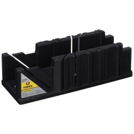 TOPEX Mitre Box Mitre Block 233 x 53 x 56 mm Plastic for Cutting Wood Angles 22.5°/45°/90° Cutting Angle Mitre Saw with Guide