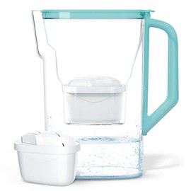 Wessper 2.7 L Water Filter Jug Compatible with Brita Maxtra for Fridge Door with Manual Filter Wear Indicator | The Set Includes a Water Filter Jug + Aquamax Water Filter - Mint