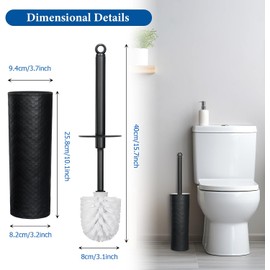 ALIMOTA Cepillo para baño,2 Set Cepillo para Lavar baño,diseño de Moda, Cabeza de Cepillo de Mango Largo, decoración de baño, Duradero (Negro)