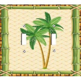 Bamboo Green Palms Double Toggle Switchplate - Switch Plate Cover