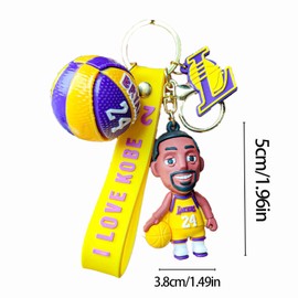 Floatdream Gift Keychain, Lakers Keyring, Lakers Cartoon Keychain, Souvenirs, Backpack Embellishments, Basketball Fans, yellow