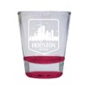 Houston Texas Souvenir 1.5 Ounce Engraved Shot Glass Round Red