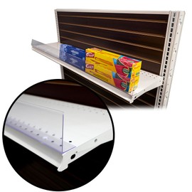 Clear Shelf Fence for Gondola or Wood Shelves, Transparent Plastic Front Lips for Retail Shelving & Store Aisles, 3" H x 36" L, 2 Pack