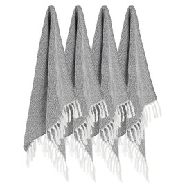 Lifaith Juego de 4 toallas de cocina 100% algodón, color negro