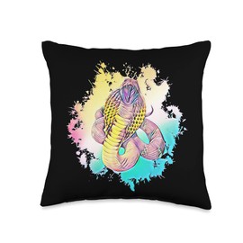 Cobras Snakes - Reptiles Gift Birthday Christmas Cobra Motif Design Animal Reptiles Snakes Throw Pillow, 16x16, Multicolor