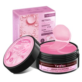Yargkos 60 Pcs Pink Under Eye Patches, 30 Pairs Undereye Mask for Dark Circles Puffy Eyes Treatment, Collagen Gel Pads Hydrating for Eye Bags Puffiness Wrinkle, Women Men Beauty Skin Care Products