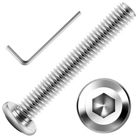 30Pcs M5 x 35mm M5 Screws Flat Head Hex Socket Cap Screws Bolts, M5 Bolt 304 Stainless Steel Furniture Screws Full Thread, Bright Finish & Hex Spanner by Mywish