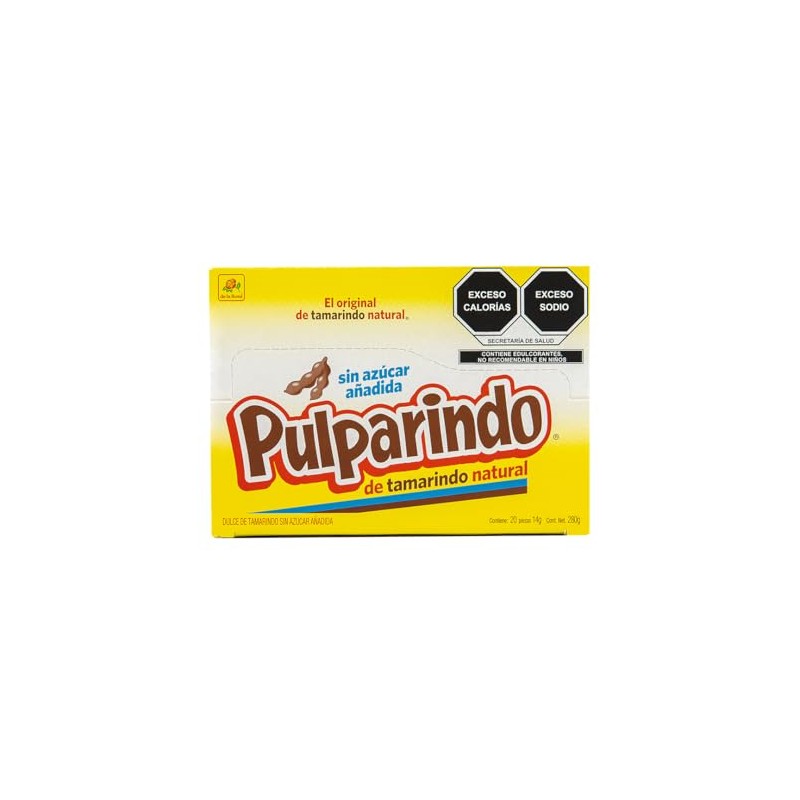 De la Rosa Pulparindo Sin Azúcar 20 piezas 14 grs