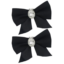 Holibanna Bow Shoe Clips Removable Decorative Shoe Charms for Pumps Heels Flats Wedding Party Accessories 3.14X2.75X1.77 Inch Set of 2