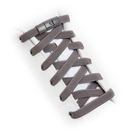 TEEZY No Tie Shoe Laces for Trainers | Premium Elastic Weave & Chrome Buckle | Adult/Kids Tieless Elastic Shoelaces | ORIGINAL (Dark Grey)
