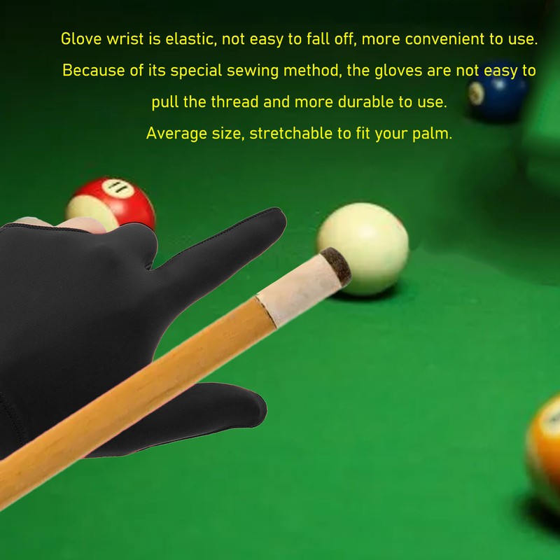 Left Hand Billiard Gloves Polyurethane Fiber Average Size Three Fingers