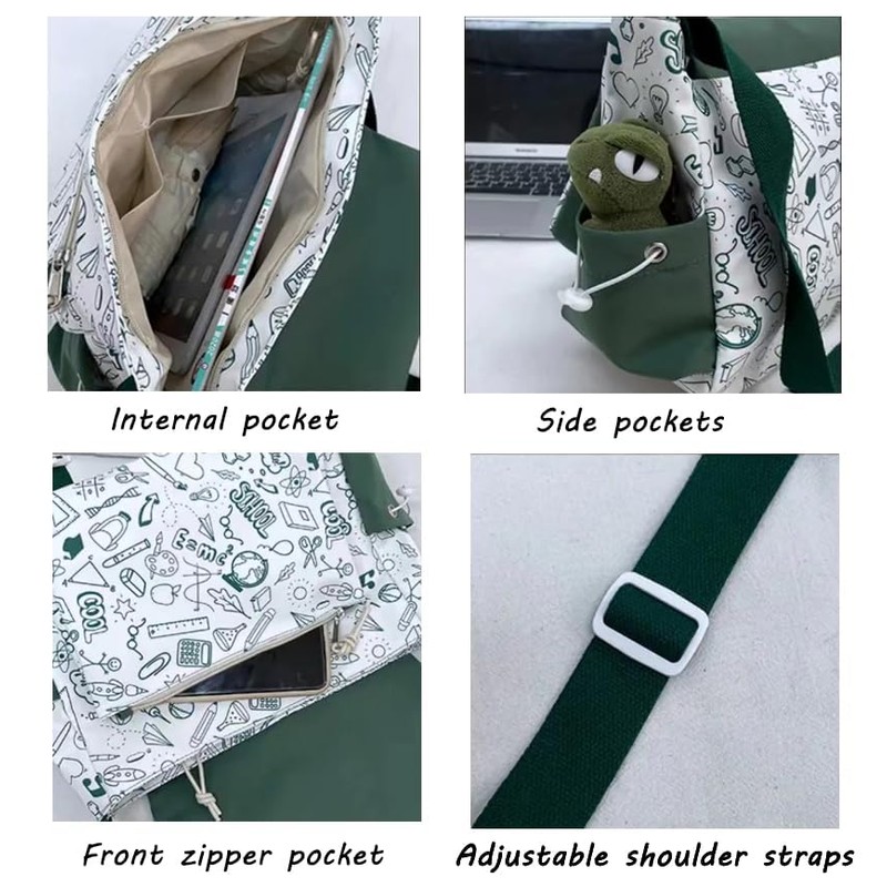Inshere Cute Shoulder Bag, Aesthetic Shoulder Bag, Nylon Y2K Shoulder