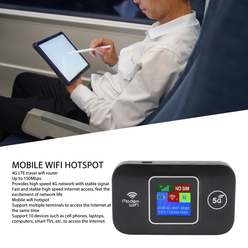 4G LTE Mobile WiFi Hotspot with SIM Card Slot for