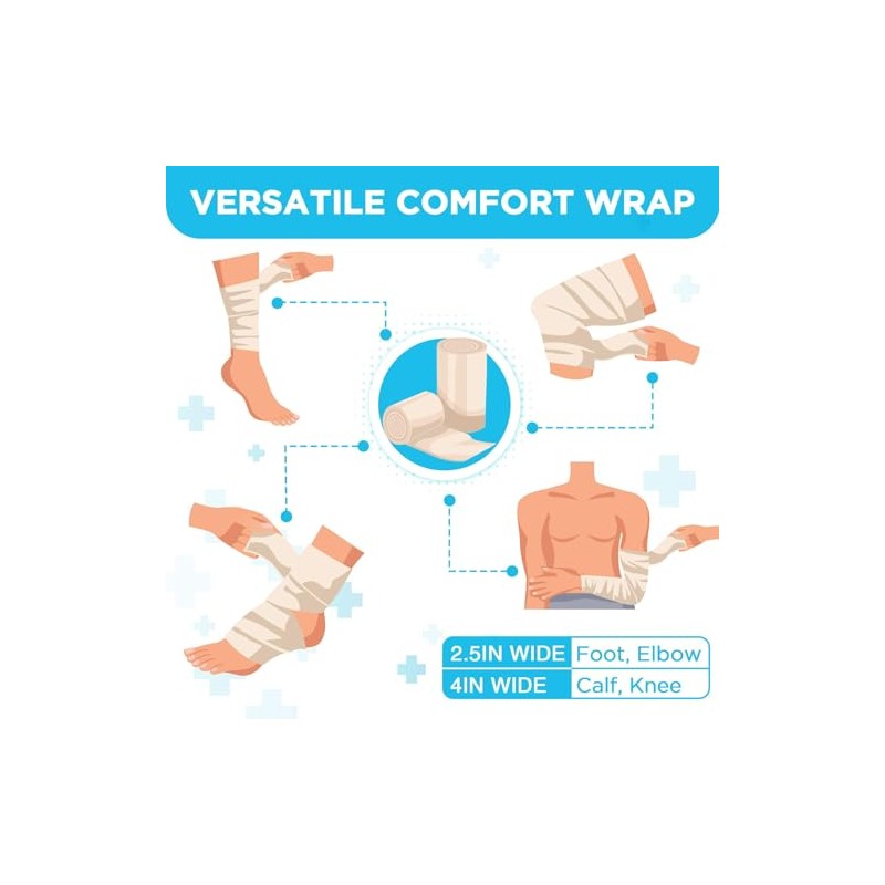 Padded Supportive Elastic Bandage (Beige, 10cm x 1.2m)