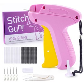 Stitch Gun for Clothes, Stitchy Quick Clothing Fixer, Micro Tagging Gun for Clothing, Mini Sticky Sewing Gun, Stitch Fix Gun, Includes 6 Needles, 1 Scissors, 2000 Black & 2000 White Fasteners