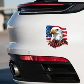 American Eagle Flag Car Decal, Patriotic Vinyl Sticker, 3-Pack, Waterproof Design for Vehicle, Laptop, Water Bottle
