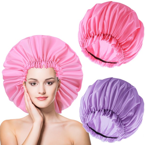 2 PCS Large Shower Cap for Braids - Waterproof Shower