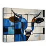 QZQCBLC Black and White Wall Art, Abstract Cow Geometric Modern
