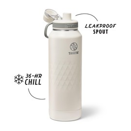 Takeya Sport 40 oz Triple-Insulated Stainless Steel Water Bottle – Leakproof, Sweatproof, BPA-Free, Keeps Drinks Cold 36 Hrs, Hot 14 Hrs – Alpine