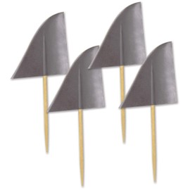 Beistle Shark Fin Food Decoration Party Picks 150 Piece Cupcake Toppers Under The Sea Birthday Supplies, 2.5", Gray/White