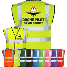 Corporate Togs DRONE PILOT OPERATOR DO NOT DISTURB Quadcopter UAV Waistcoat - Brace Hi-Vis Strips, Fully EN471 Health, Protective Safety Wear | Safety Apparel