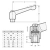 Ganter Normelemente GN 300.1-108-M16-SW 1-108-M16-SW Adjustable Clamping Lever with Stainless